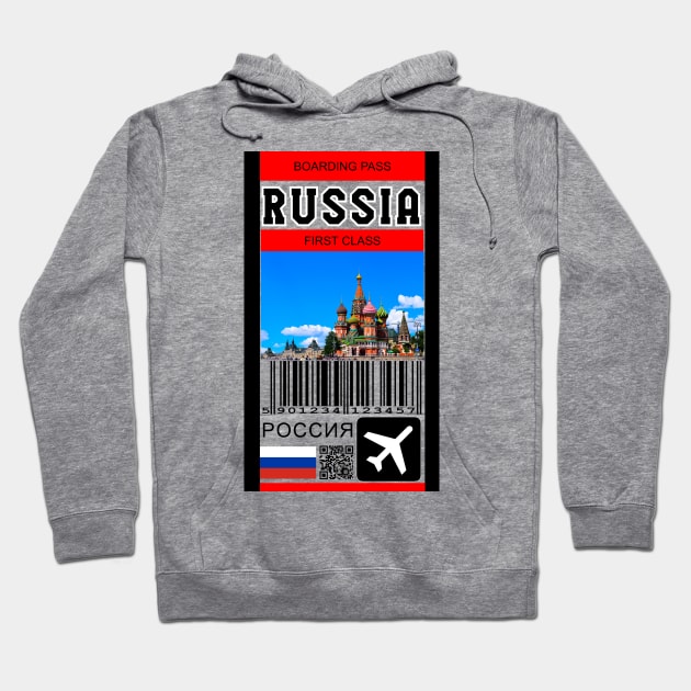 Russia fist class boaring pass Hoodie by Travellers